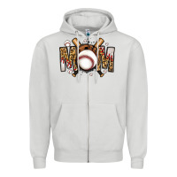 Dove Grey baseball mom Zipper Hoodie - Jasminsmagicworld