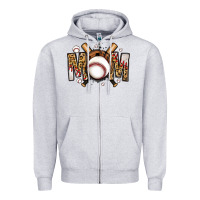 Heather Grey baseball mom Zipper Hoodie - Jasminsmagicworld