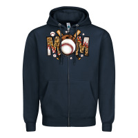 Navy baseball mom Zipper Hoodie - Jasminsmagicworld