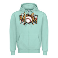 Seafoam baseball mom Zipper Hoodie - Jasminsmagicworld