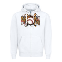 White baseball mom Zipper Hoodie - Jasminsmagicworld
