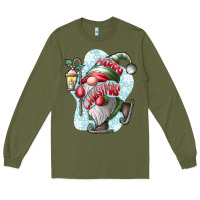 Army Green merry Christmas gnome Long Sleeve Tee - CowhideDigitalArt
