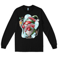 Black merry Christmas gnome Long Sleeve Tee - CowhideDigitalArt