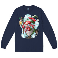 Navy merry Christmas gnome Long Sleeve Tee - CowhideDigitalArt