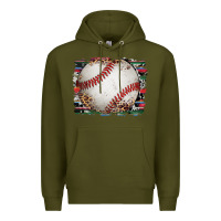 Army Green sports baseball background Premium Hoodie - Artiststas