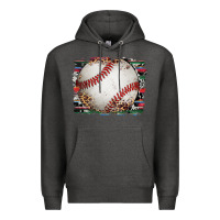 Charcoal Heather sports baseball background Premium Hoodie - Artiststas