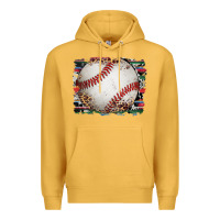 Mustard sports baseball background Premium Hoodie - Artiststas