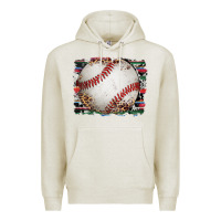Oatmeal Heather sports baseball background Premium Hoodie - Artiststas