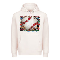 Pale Pink sports baseball background Premium Hoodie - Artiststas