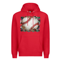 Red sports baseball background Premium Hoodie - Artiststas