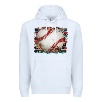 White sports baseball background Premium Hoodie - Artiststas