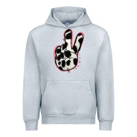 Heather Grey Black White Dalmatian Peace Sign Urban Hoodie - Jasminsmagicworld