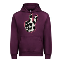 Mauve Wine Black White Dalmatian Peace Sign Urban Hoodie - Jasminsmagicworld