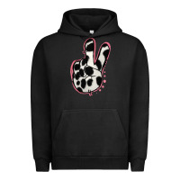 Pigment Black Black White Dalmatian Peace Sign Urban Hoodie - Jasminsmagicworld