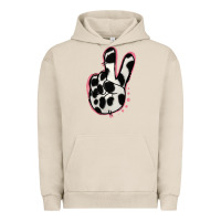 Pigment French Oak Black White Dalmatian Peace Sign Urban Hoodie - Jasminsmagicworld