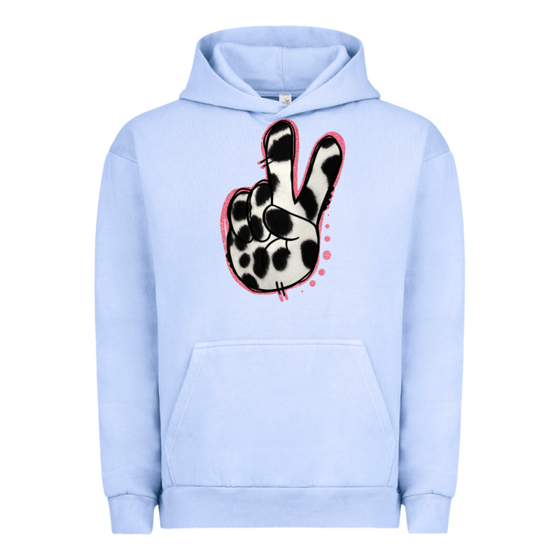 Black White Dalmatian Peace Sign Urban Hoodie by Jasminsmagicworld | Teevron