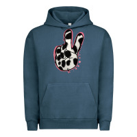 Pigment Midnight Navy Black White Dalmatian Peace Sign Urban Hoodie - Jasminsmagicworld