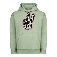 Pigment Oil Green Black White Dalmatian Peace Sign Urban Hoodie - Jasminsmagicworld