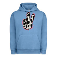 Pigment Pebble Blue Black White Dalmatian Peace Sign Urban Hoodie - Jasminsmagicworld