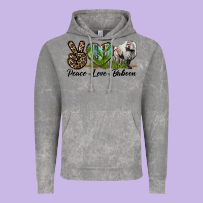 Leopard Peace Love Baboon Vintage Hoodie Designed By Lillyallendesigns