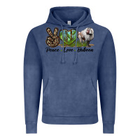 Vintage Denim Leopard Peace Love Baboon Vintage Hoodie - LillyAllenDesigns