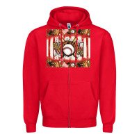 Red baseball mom Zipper Hoodie - Jasminsmagicworld