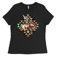 Black Aztec symbol rodeo Ladies Tee - FaDigitalArtStudio