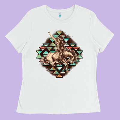 Aztec Symbol Rodeo Ladies Tee Designed By Fadigitalartstudio