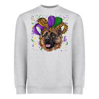 Heather Grey Mardi gras hat german shepherd Heavyweight Sweatshirt - RanaPortraitStore
