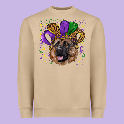 Mardi Gras Hat German Shepherd Heavyweight Sweatshirt Designed By Ranaportraitstore