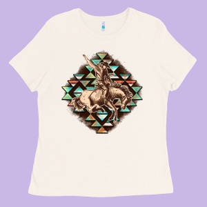Aztec Symbol Rodeo Ladies Tee Designed By Fadigitalartstudio