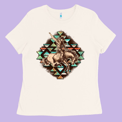 Aztec Symbol Rodeo Ladies Tee Designed By Fadigitalartstudio