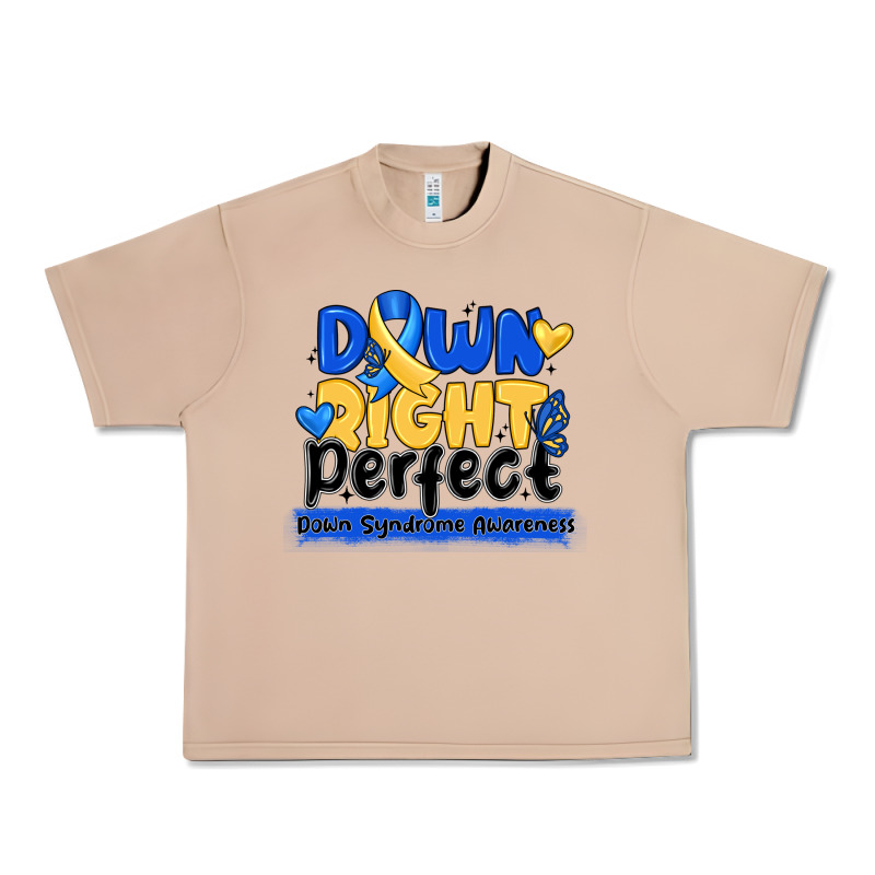 Down Right Perfect Down Syndrome Awareness Urban Heavy Tee by CowhideDigitalArt | Teevron