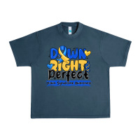 Midnight Navy down right perfect down syndrome awareness Urban Heavy Tee - CowhideDigitalArt