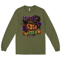 Army Green lets get spooky Long Sleeve Tee - SublimationCraftShop
