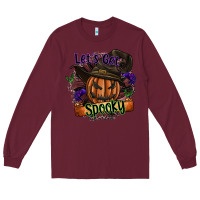 Burgundy lets get spooky Long Sleeve Tee - SublimationCraftShop