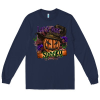 Navy lets get spooky Long Sleeve Tee - SublimationCraftShop