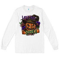 White lets get spooky Long Sleeve Tee - SublimationCraftShop