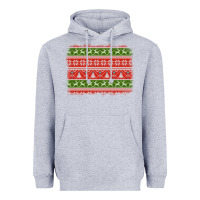 Heather Grey knitted christmas reindeer pine tree background Heavyweight Hoodie - Jasminsmagicworld