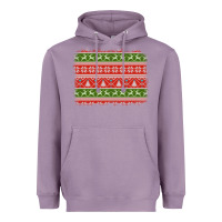 Lavender knitted christmas reindeer pine tree background Heavyweight Hoodie - Jasminsmagicworld
