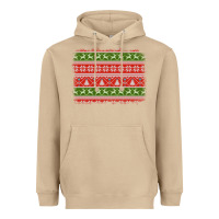 Mushroom knitted christmas reindeer pine tree background Heavyweight Hoodie - Jasminsmagicworld