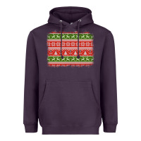Plum knitted christmas reindeer pine tree background Heavyweight Hoodie - Jasminsmagicworld