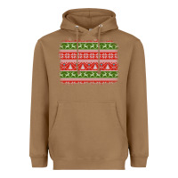 Toasted Coconut knitted christmas reindeer pine tree background Heavyweight Hoodie - Jasminsmagicworld