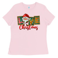 Bubblegum Pink Love Christmas Gnome Santa Ladies Tee - FaDigitalArtStudio