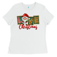White Love Christmas Gnome Santa Ladies Tee - FaDigitalArtStudio