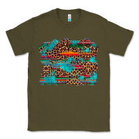 Army Green western serape leopard turquoise  background Classic Tee - Artiststas
