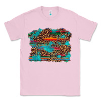 Bubblegum Pink western serape leopard turquoise  background Classic Tee - Artiststas