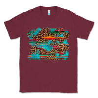 Burgundy western serape leopard turquoise  background Classic Tee - Artiststas