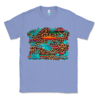 Colony Blue western serape leopard turquoise  background Classic Tee - Artiststas