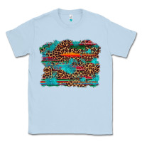 Dusty Blue western serape leopard turquoise  background Classic Tee - Artiststas
